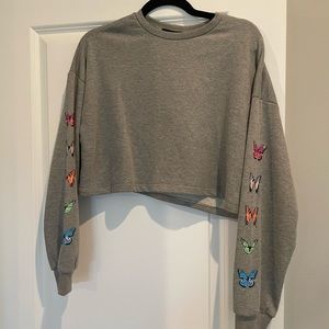 Forever 21 grey cropped sweatshirt size large